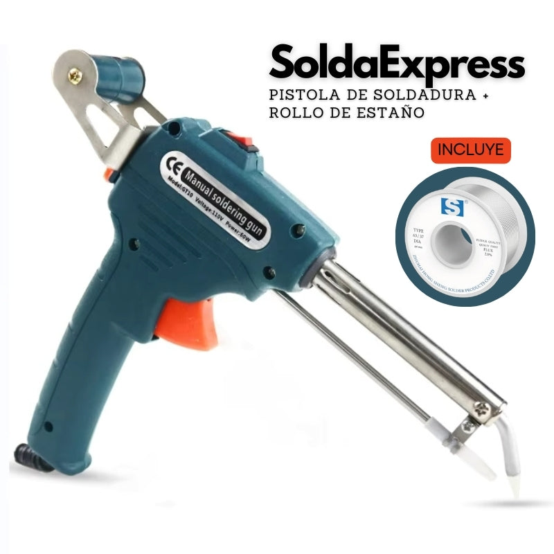 SoldaExpress - Pistola de soldadura + Rollo de estaño