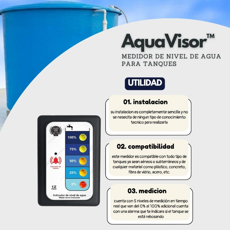 AquaVisor™ - Medidor de nivel de agua para tanques