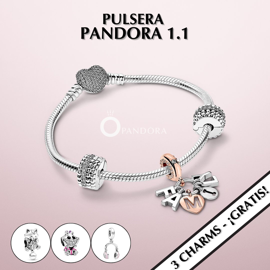 Pulsera Pandora 1.1 + 3 Charms ¡GRATIS!