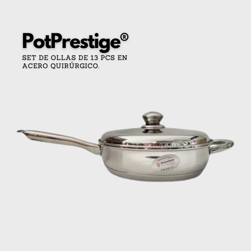 PotPrestige® - Set de ollas de 13 PCS en acero quirúrgico.