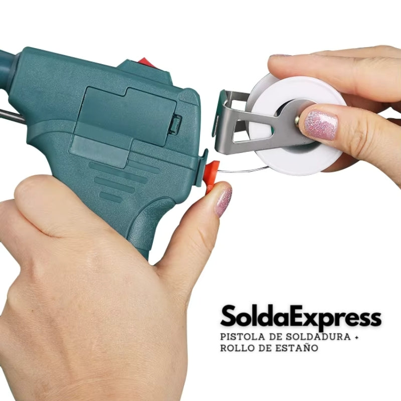 SoldaExpress - Pistola de soldadura + Rollo de estaño