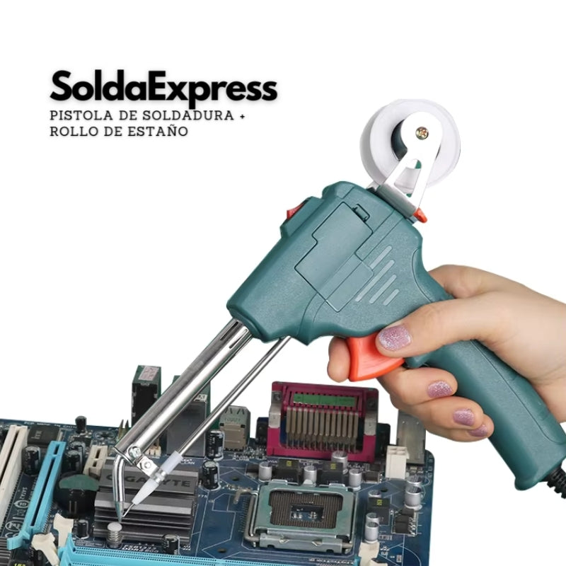 SoldaExpress - Pistola de soldadura + Rollo de estaño
