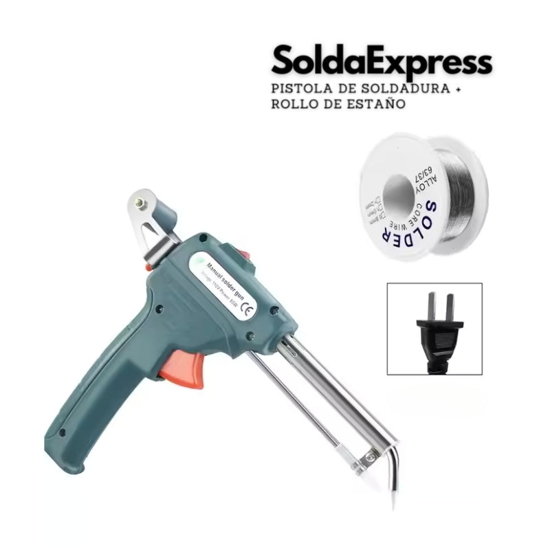SoldaExpress - Pistola de soldadura + Rollo de estaño