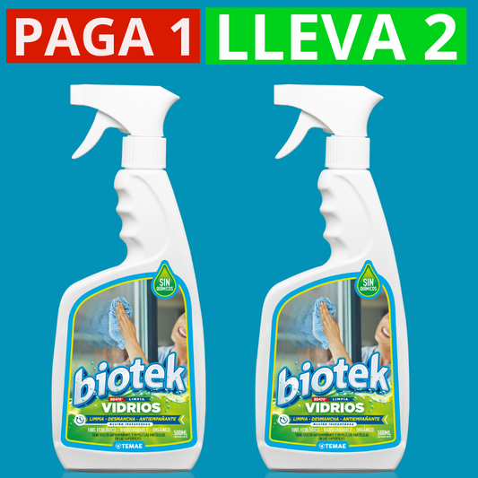 Biotek Vidrios 500 Ml Oferta 2X1 (1 LITRO)