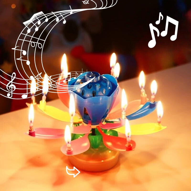 FlowerParty® - Vela musical giratoria para cumpleaños