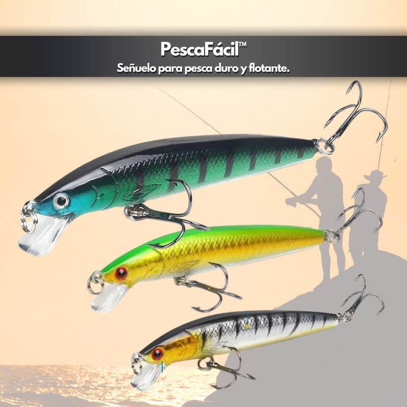 PescaFácil™ - Señuelo para pesca duro y flotante. x3